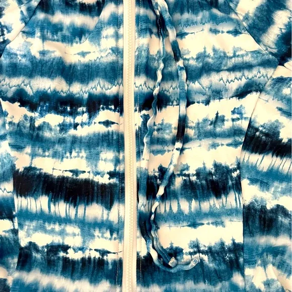 Hurley Blue tie-dye rash guard, one piece bathing suit zipper pull back Size XL - Picture 11 of 16
